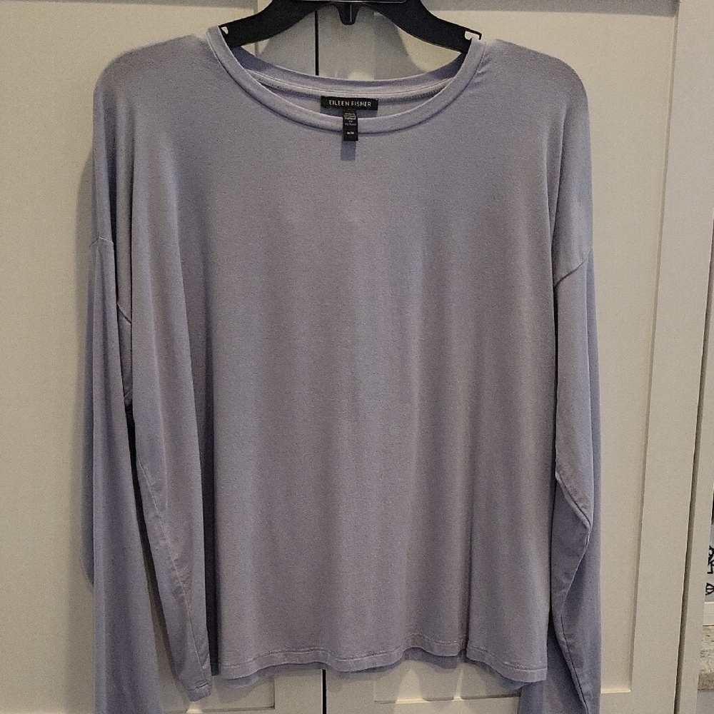 Eileen Fisher Women's Lighg Blue/Purple Long Sleeve T-shirt